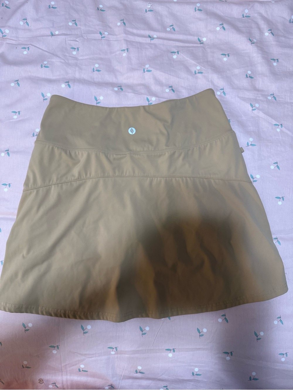 Women's Tan Athletic Skort with Built-In Short